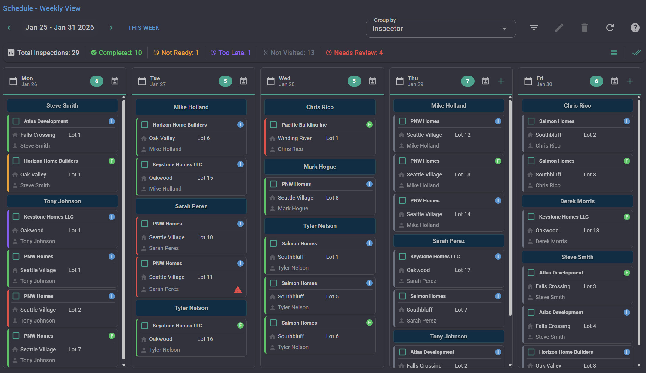 MoonBIM Schedule View